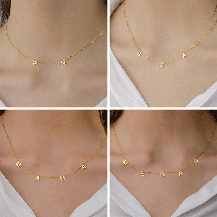 Personalized Name Necklace for Women Custom - Initials Letter Necklace Birthday Gift LUZGRAPHICJEWELRY