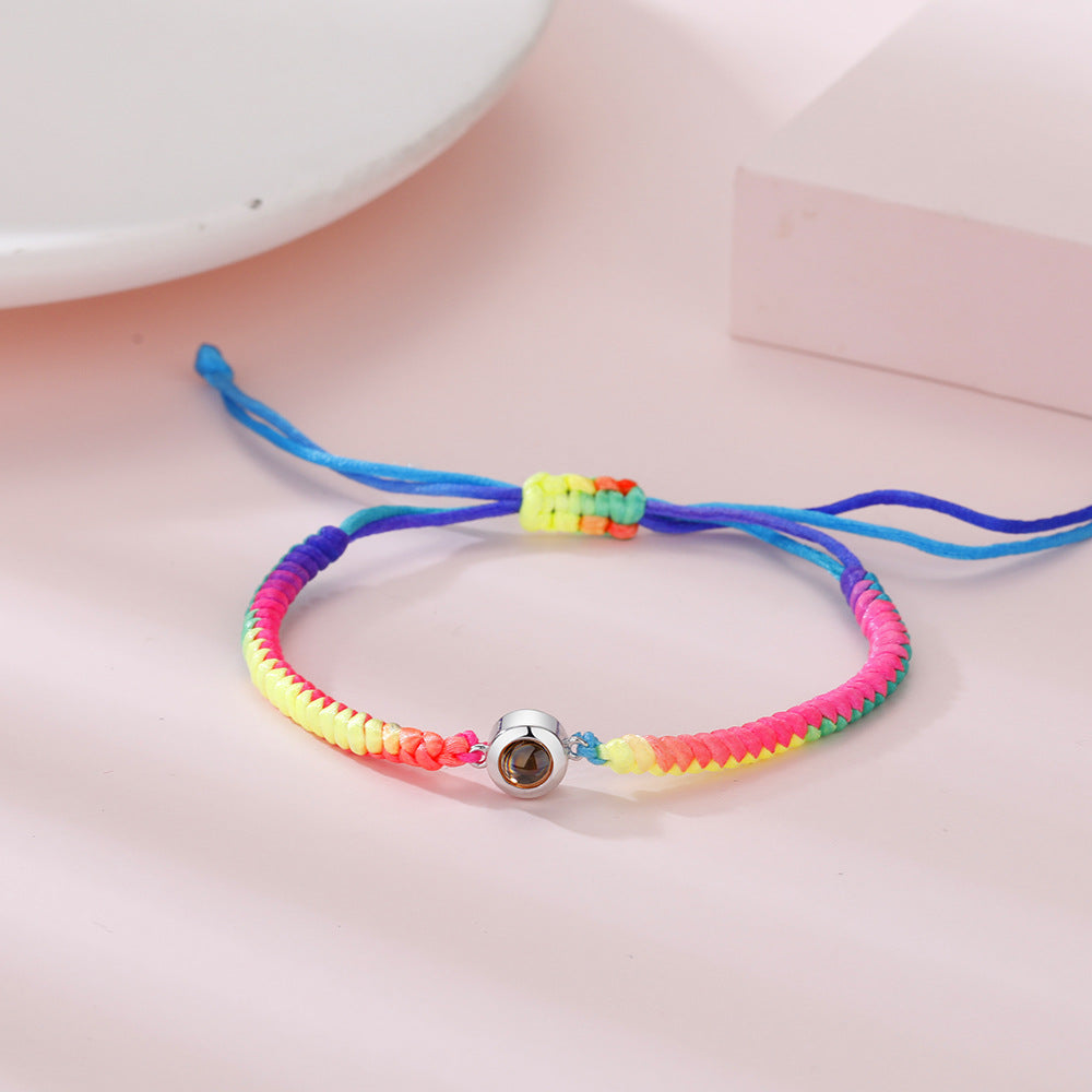 Personalized Photo Projection Rope Bracelet-Custom Couple Jewelry Mother's Day Gift LUZGRAPHICJEWELRY