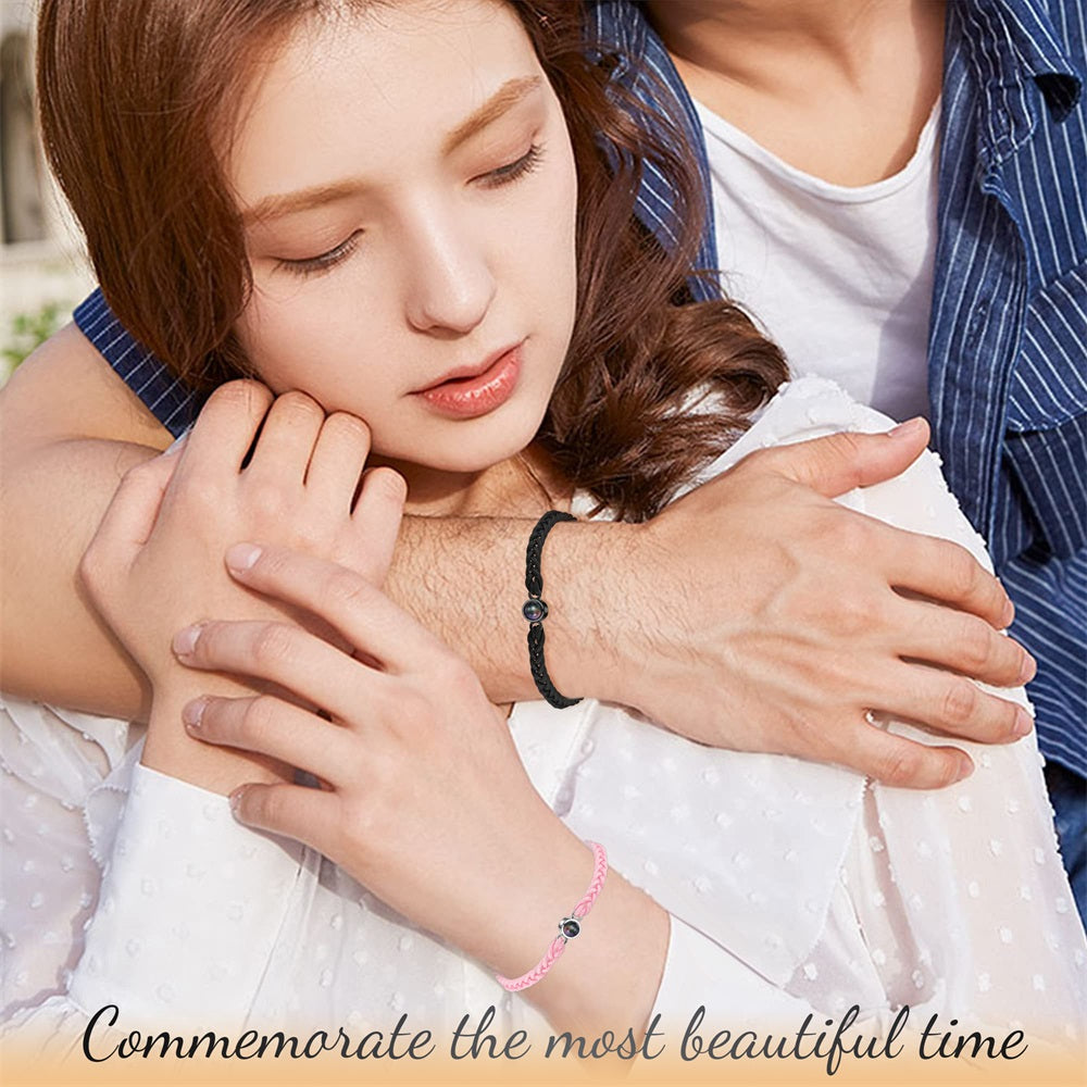 Personalized Photo Projection Rope Bracelet-Custom Couple Jewelry Mother's Day Gift LUZGRAPHICJEWELRY