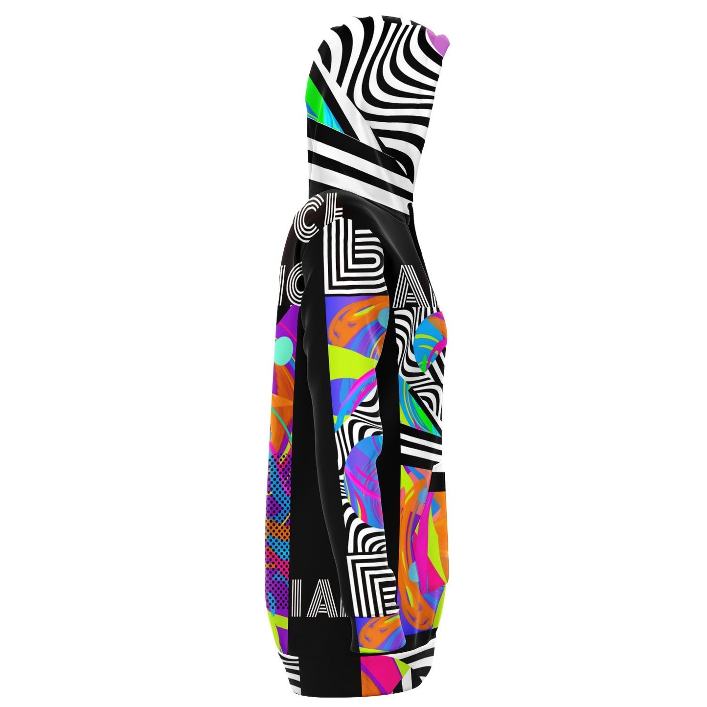 Psychedelic Optical Illusion Trippy Colors Athletic Longline Hoodie for Women HOO-DESIGN.SHOP