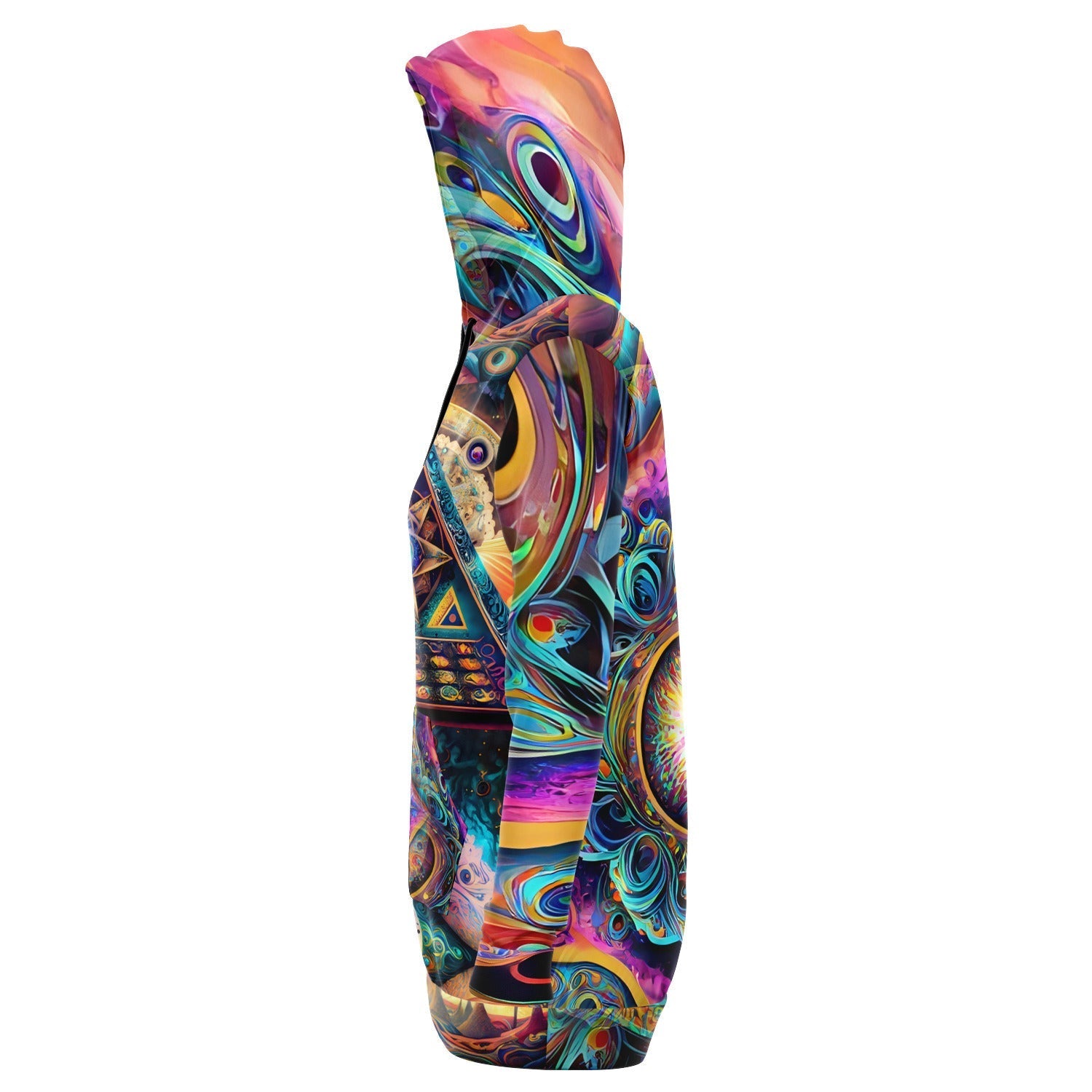 Psychedelic Trippy Aesthetic Outfit Athletic Longline Hoodie HOO-DESIGN.SHOP