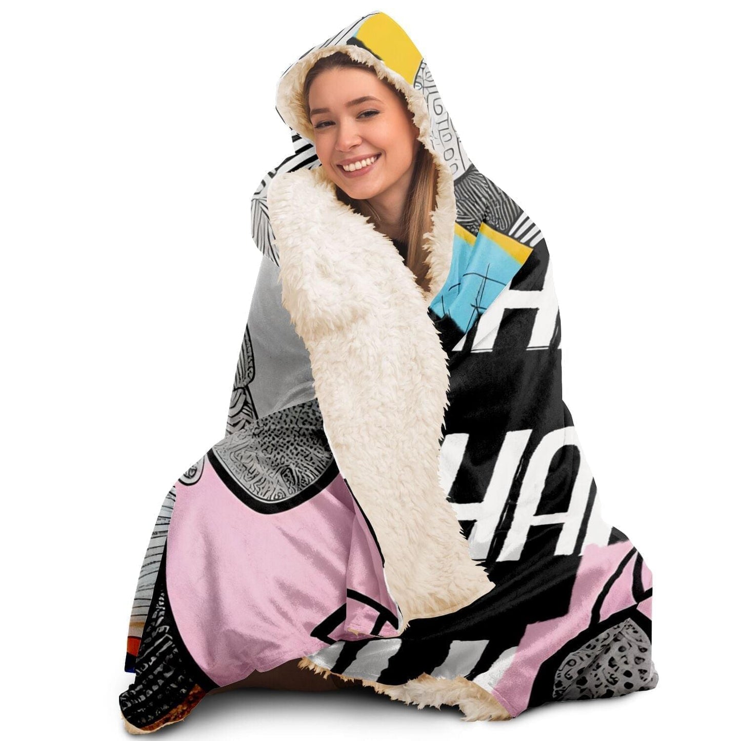 Rihanna Drawing Hooded Blanket Gift Idea HOO-DESIGN.SHOP