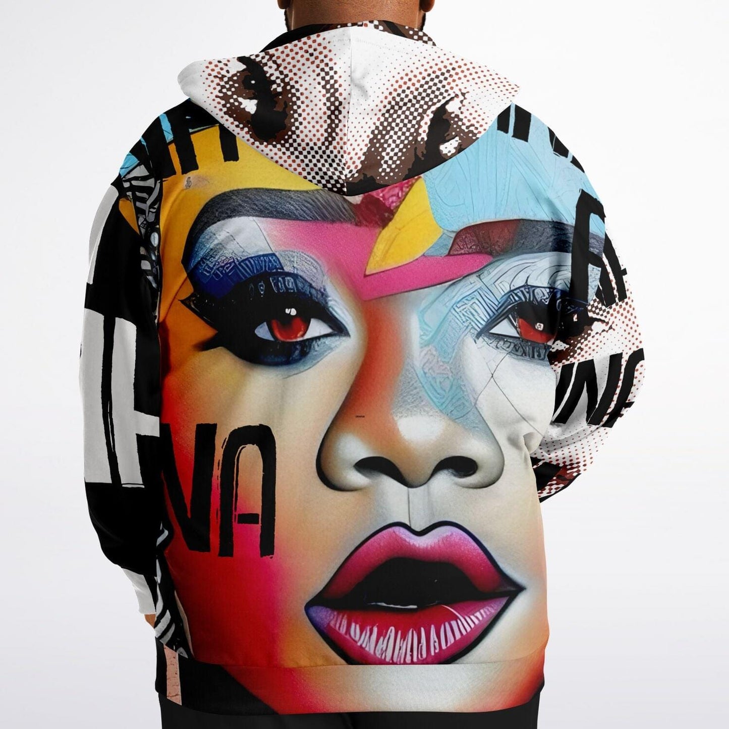 Rihanna Drawing Portrait Plus-Size Zip Up Hoodie HOO-DESIGN.SHOP