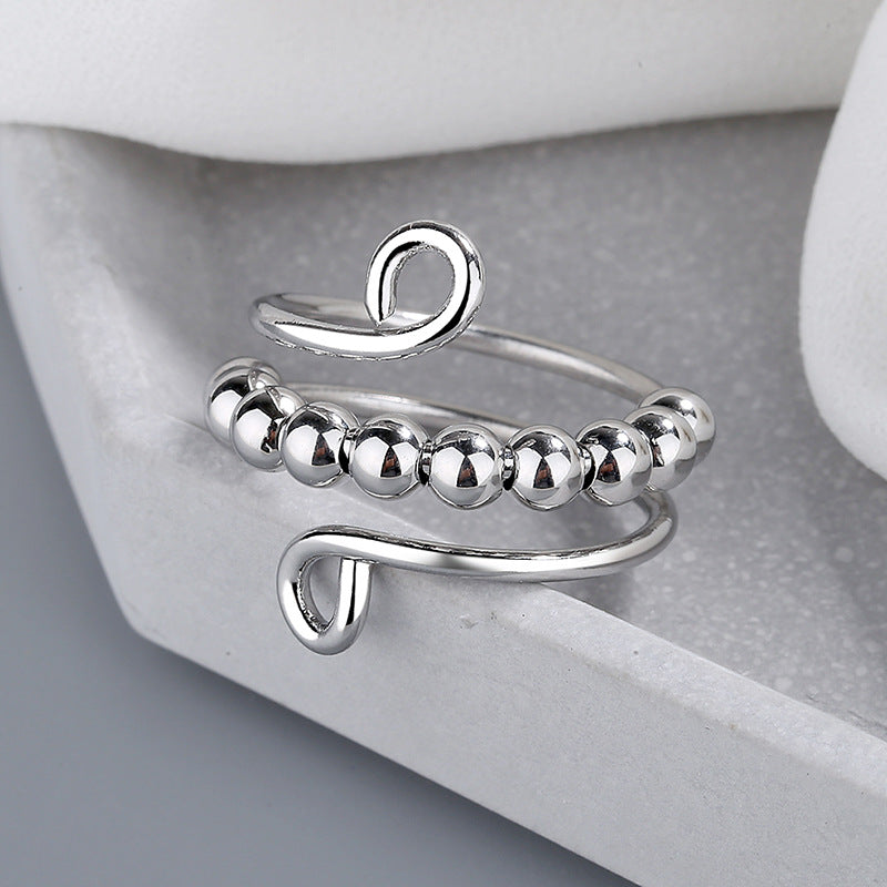 Rotating Ring Double Layer Adjustable Decompression Color Retention Stress Anxiety Ring LUZGRAPHICJEWELRY