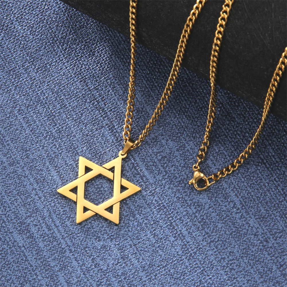 David Star Men Pendant Necklace Stainless Steel