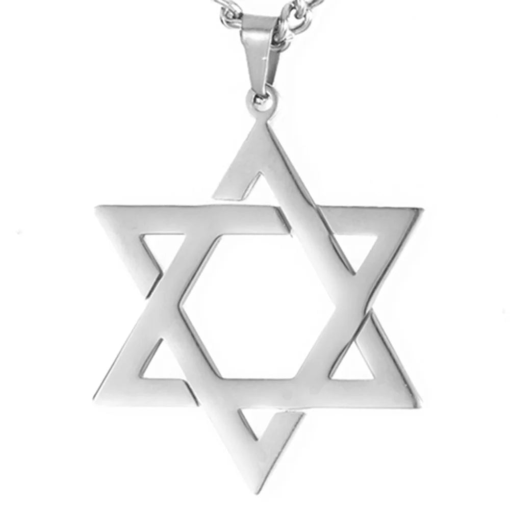David Star Men Pendant Necklace Stainless Steel