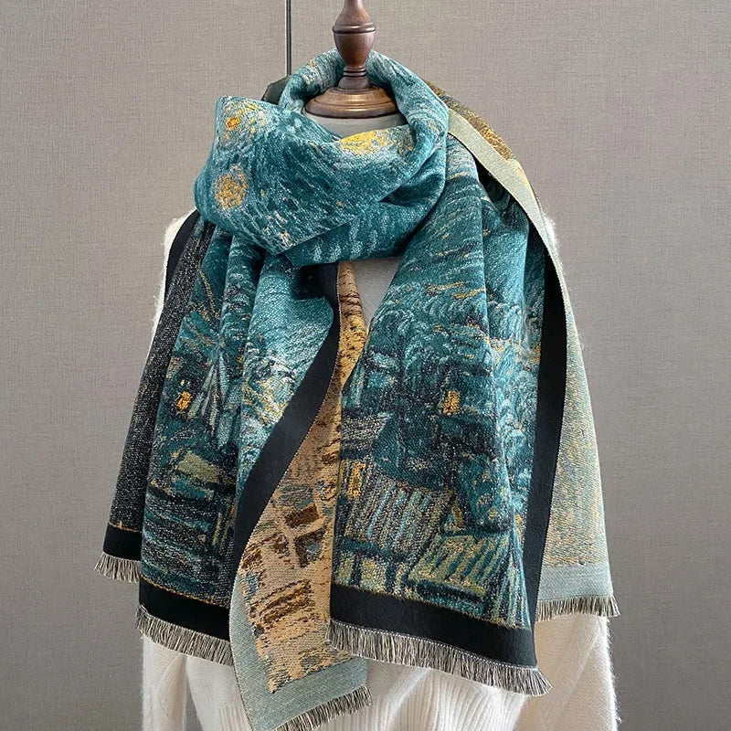 Scarf Women Warm Shawl Wraps European Masters Impressionists
