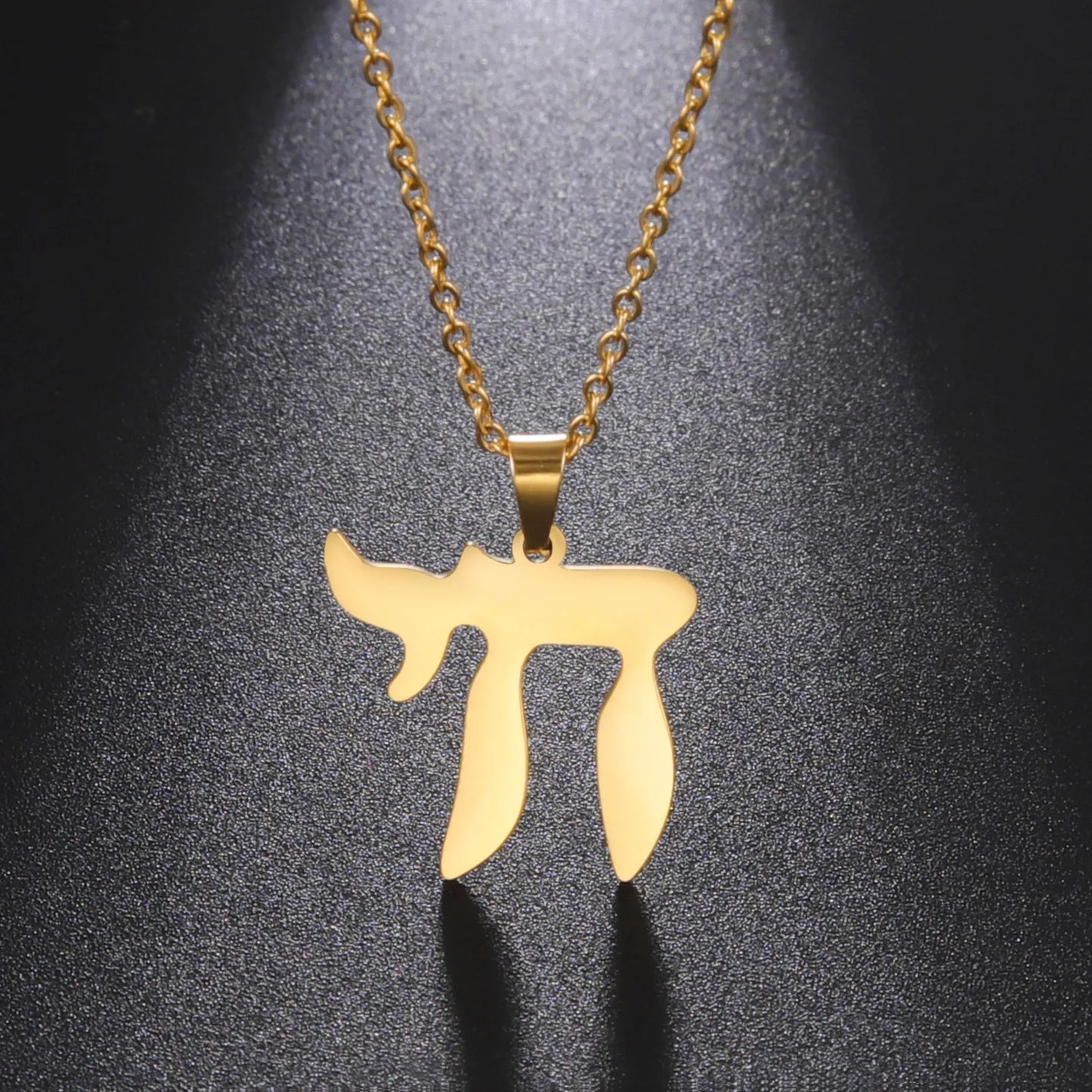 Hebrew Letter Hai Chai Necklace Stainless Steel Jewelry Judaic Jewish Hanukkah Gift