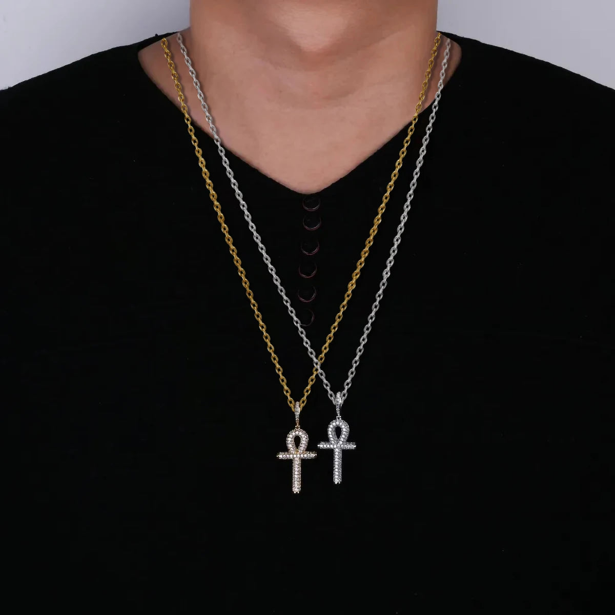 Hip Hop Moissanite Cross Pendants With Certificate Charm Jewelry 100% 925 Sterling Silver