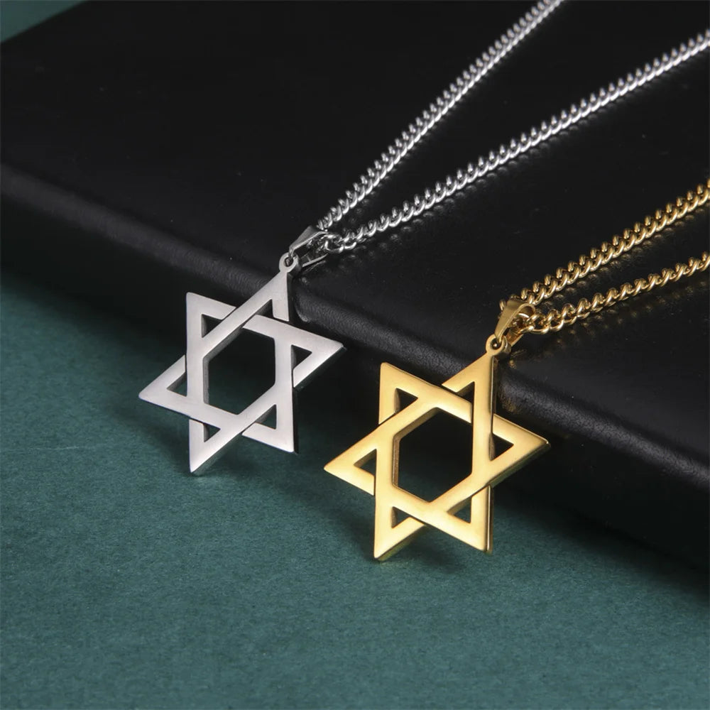 David Star Men Pendant Necklace Stainless Steel
