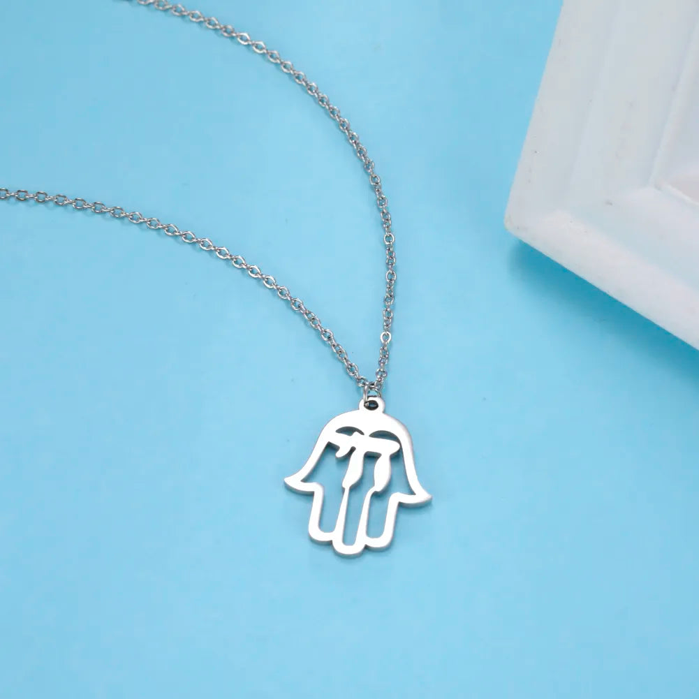 Hebrew Letter Hai Chai Necklace Stainless Steel Jewelry Judaic Jewish Hanukkah Gift
