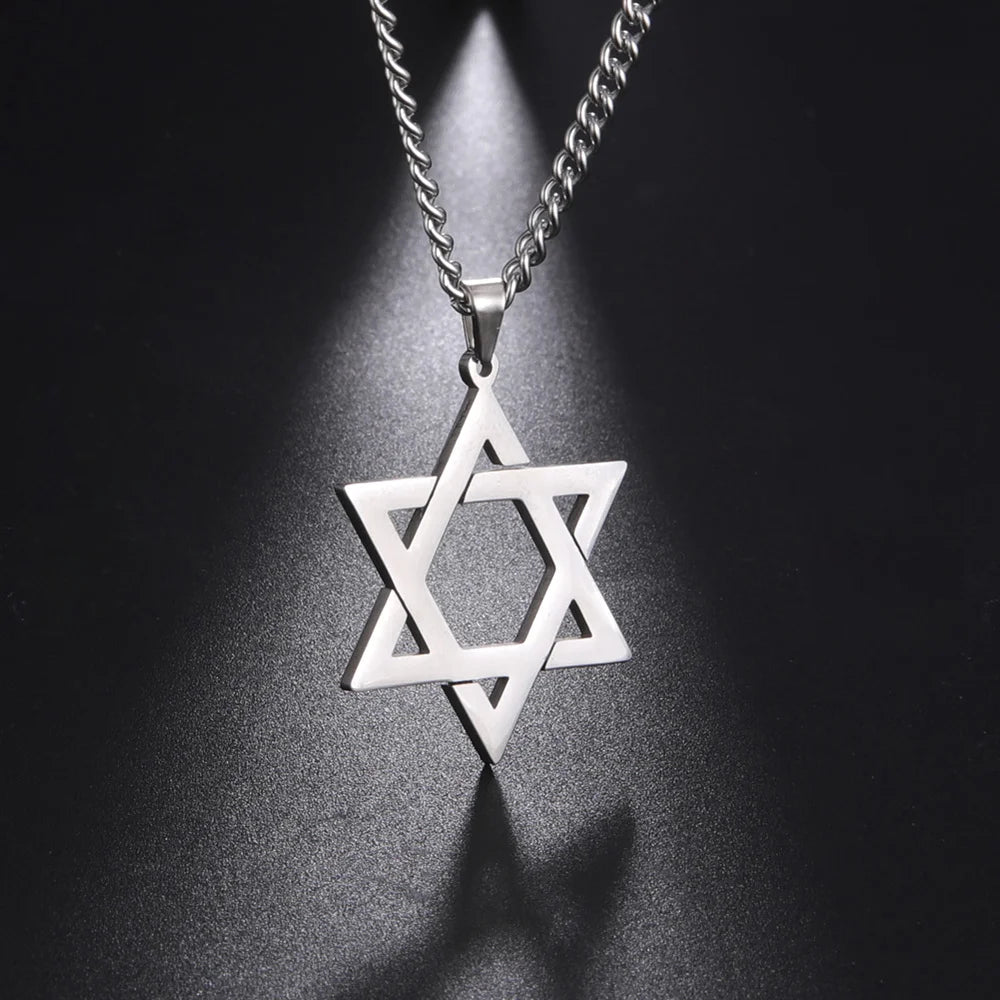 David Star Men Pendant Necklace Stainless Steel