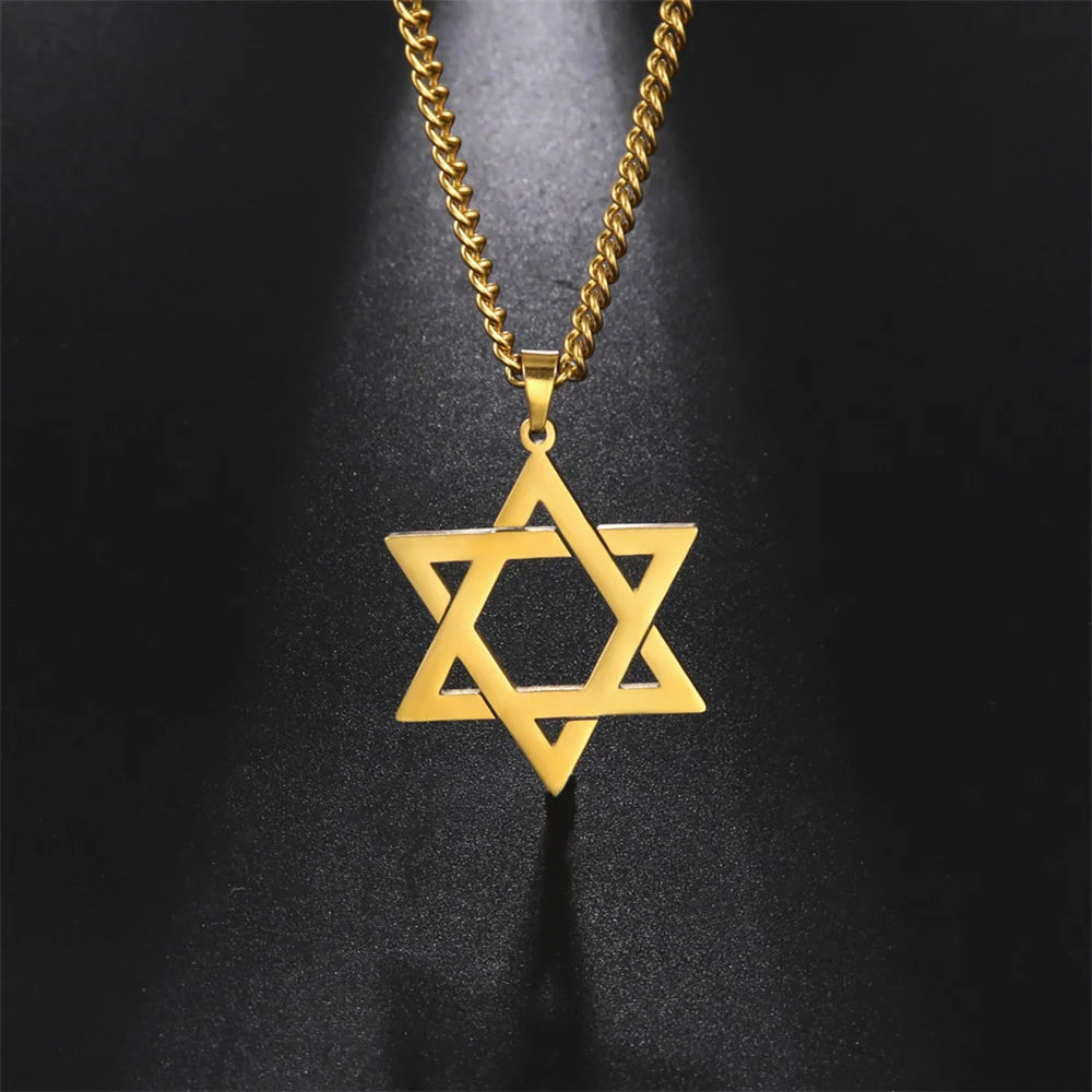 David Star Men Pendant Necklace Stainless Steel