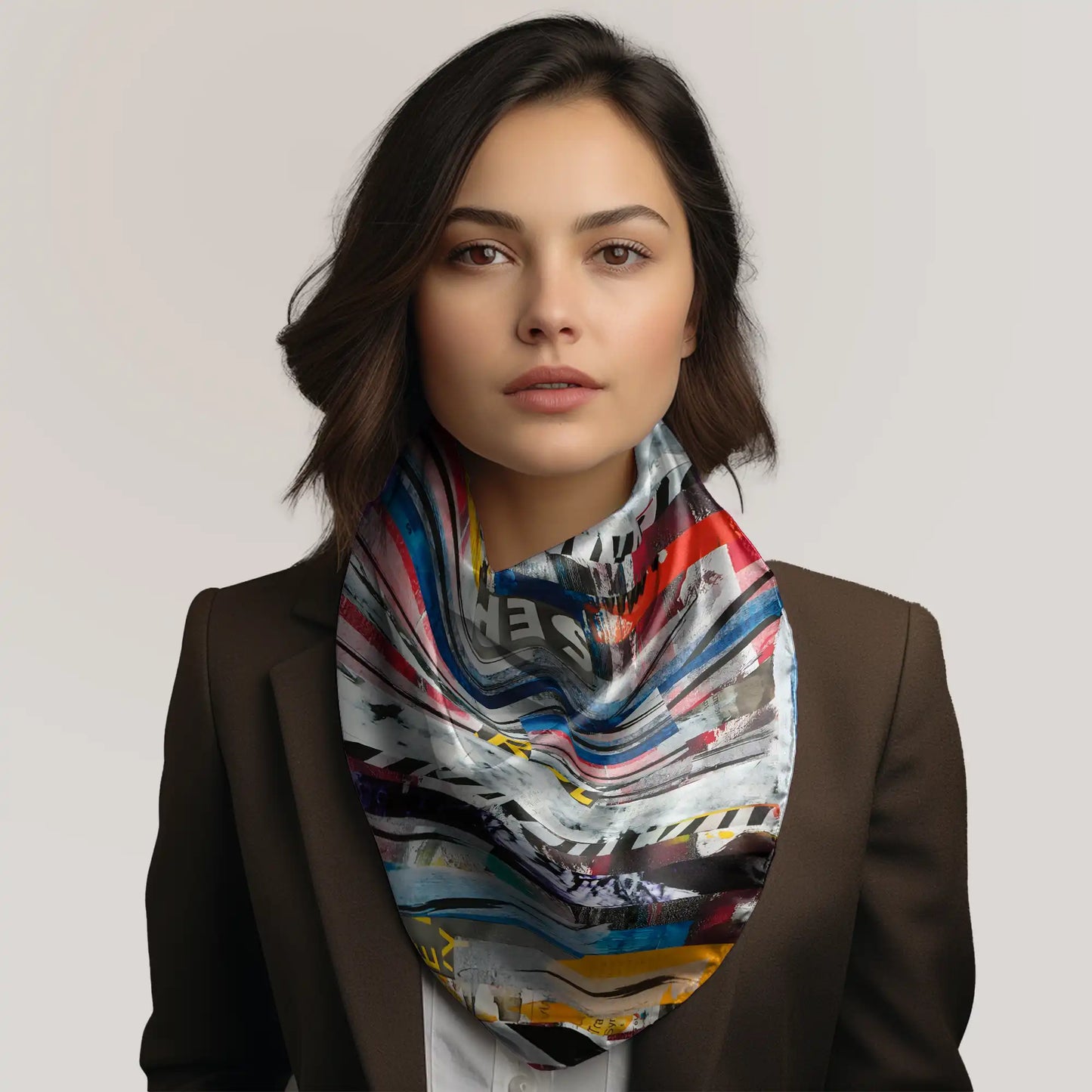 Satin Silk Scarf 100% 90cmx90cm La Plaine Monceau