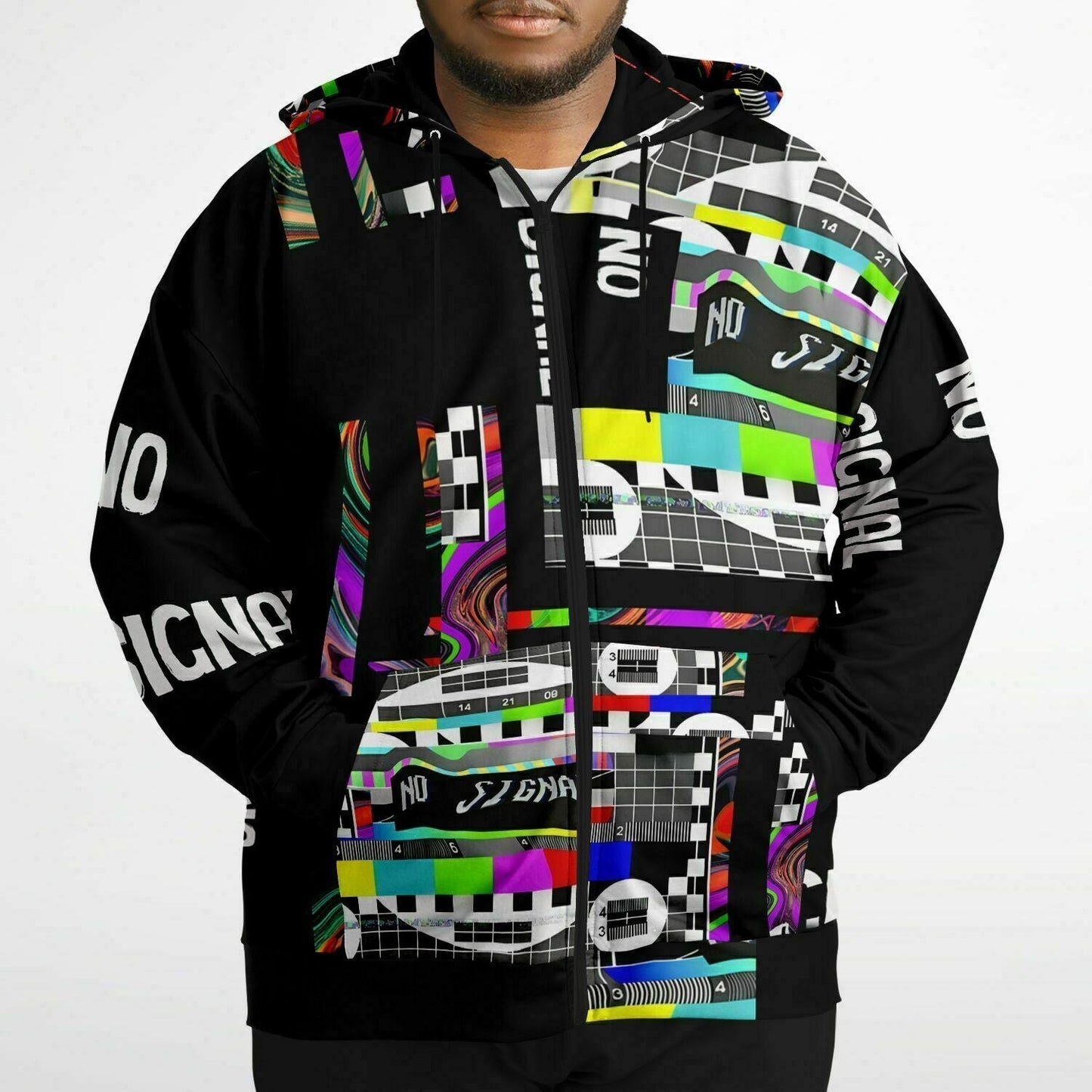 TV Screen Glitch Psychedelic Aesthetic Plus-size Ziphoodie HOO-DESIGN SHOP