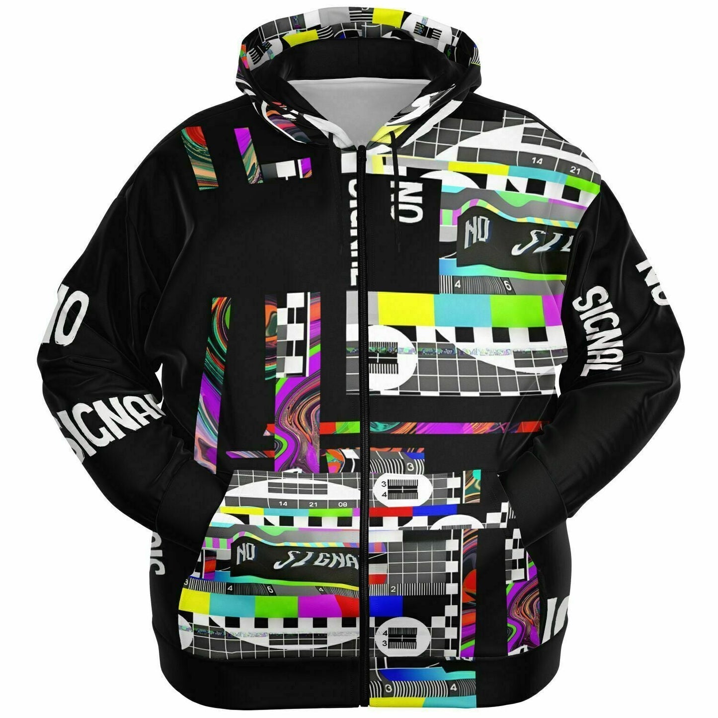 TV Screen Glitch Psychedelic Aesthetic Plus-size Ziphoodie HOO-DESIGN SHOP