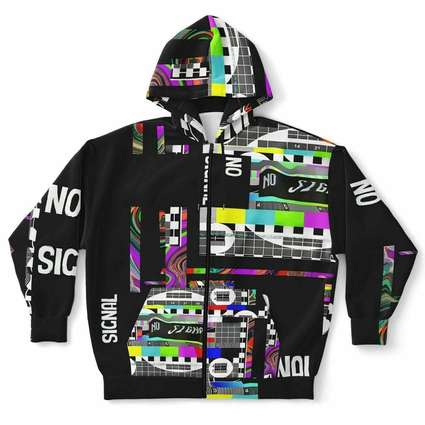 TV Screen Glitch Psychedelic Aesthetic Plus-size Ziphoodie HOO-DESIGN SHOP