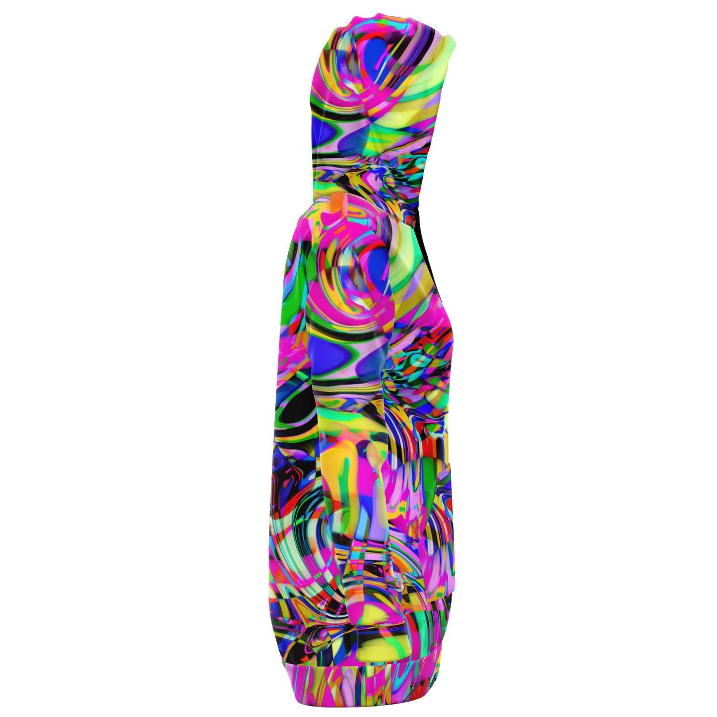Trippy Psychedelic Colors Athletic Hoodie Dress Longline Hoodie HOO-DESIGN.SHOP