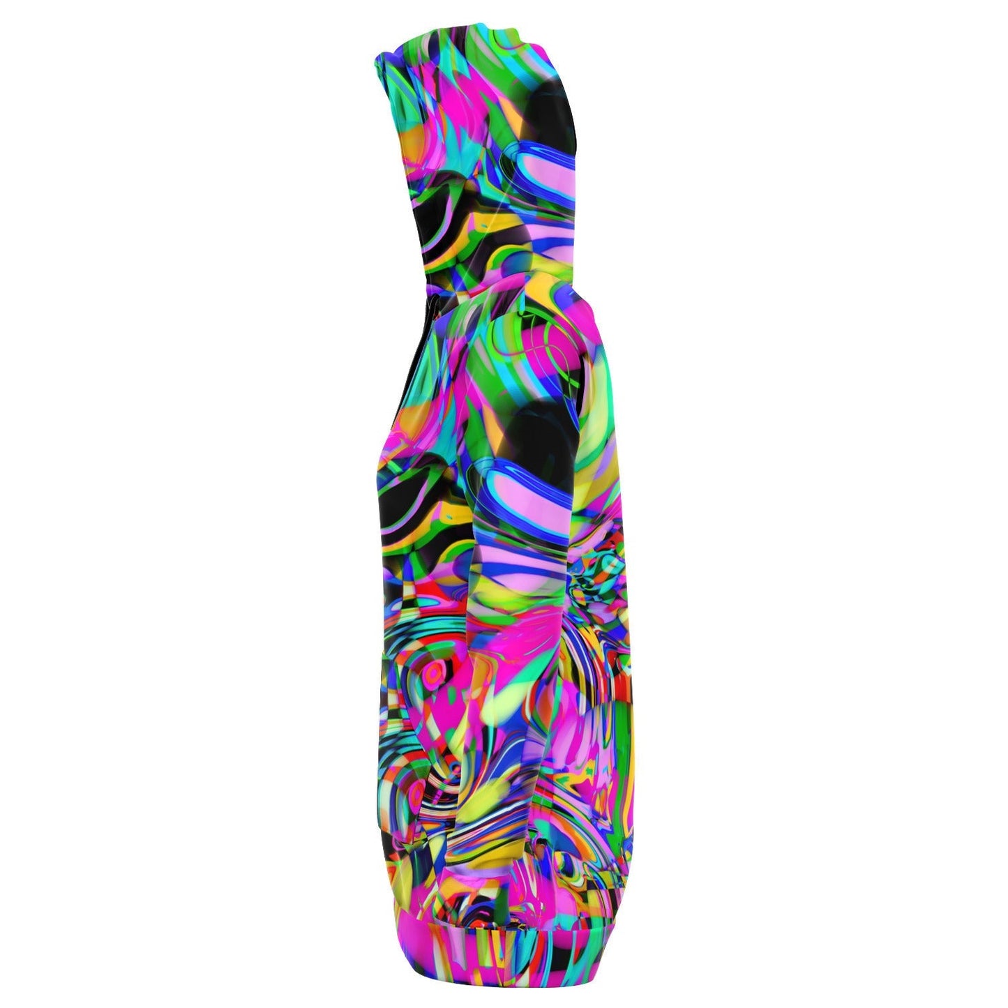 Trippy Psychedelic Colors Athletic Hoodie Dress Longline Hoodie HOO-DESIGN.SHOP