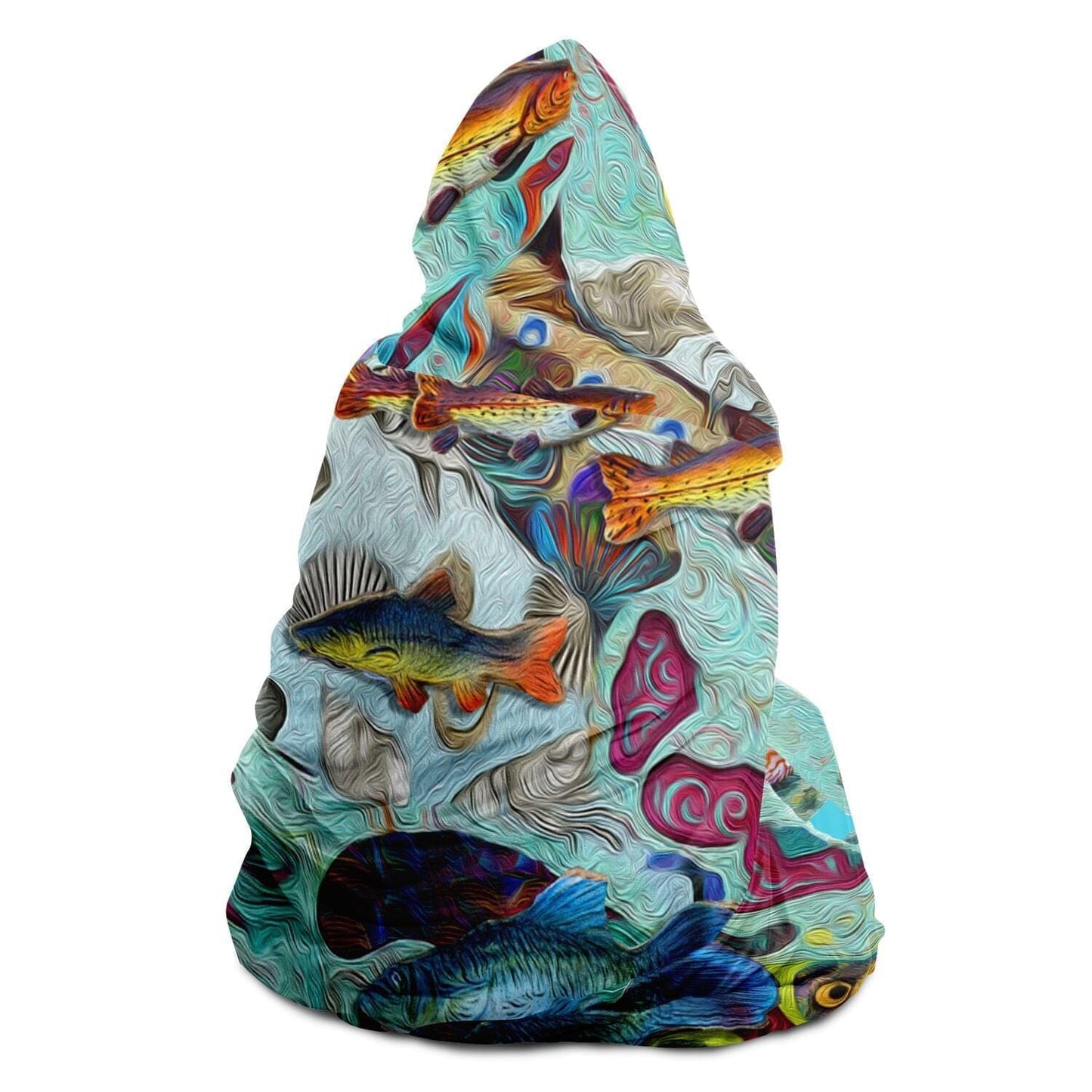 Tropical Fishes for Ocean Lovers Hooded Blanket HOO-DESIGN.SHOP