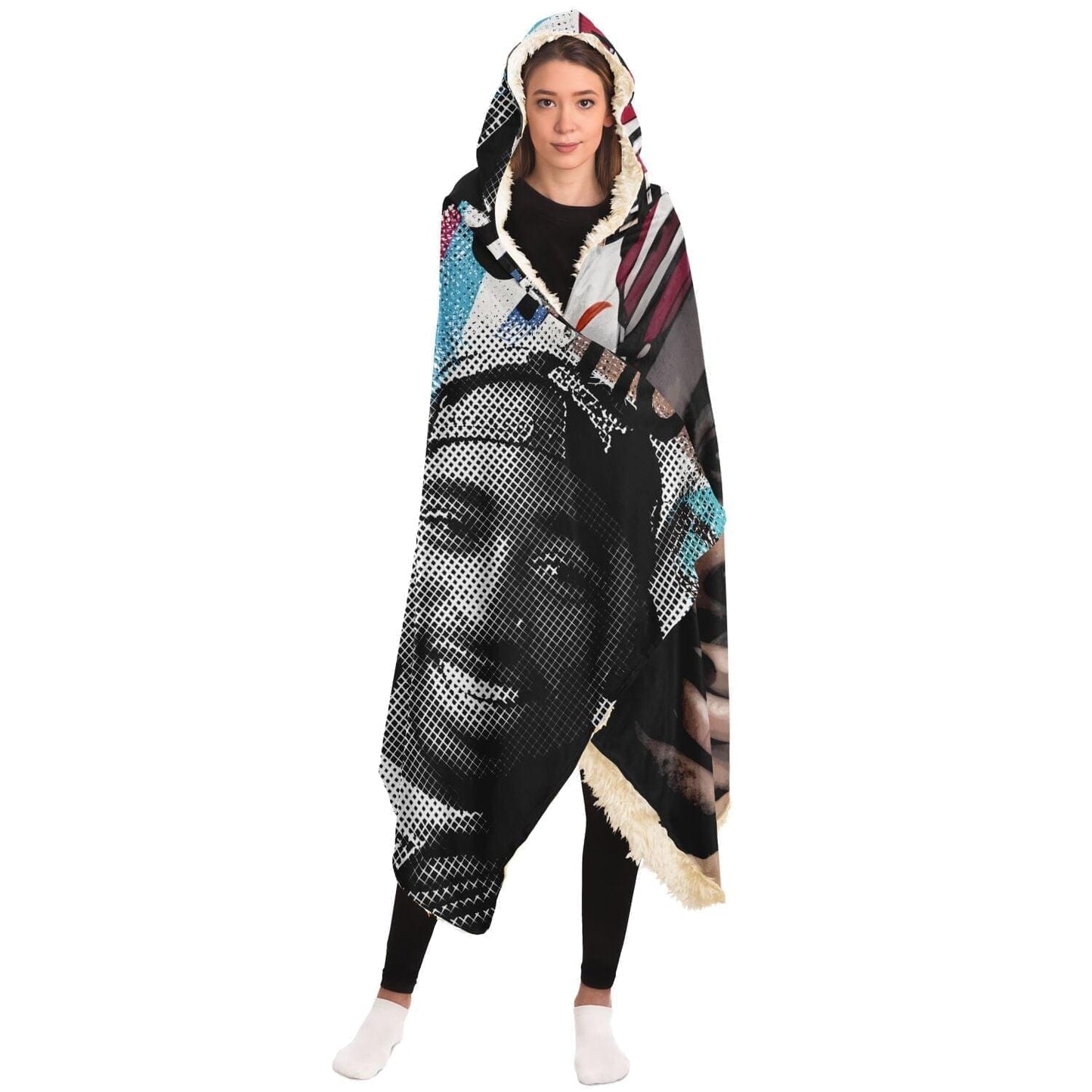 Tupac Shakur Drawing Hooded Blanket HOO-DESIGN.SHOP