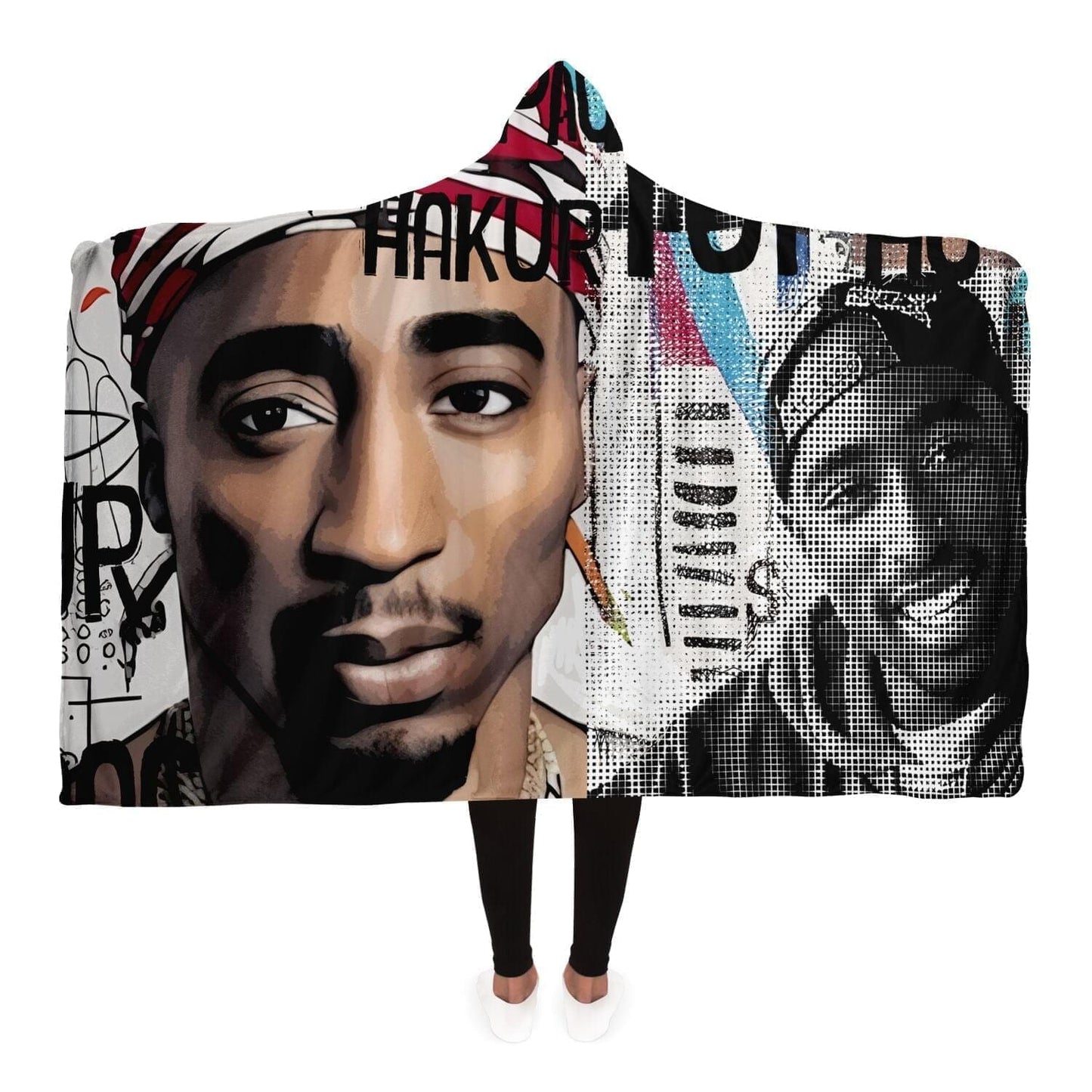 Tupac Shakur Drawing Hooded Blanket HOO-DESIGN.SHOP