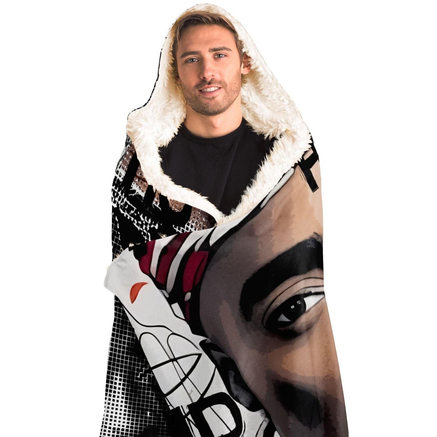 Tupac Shakur Drawing Hooded Blanket HOO-DESIGN.SHOP