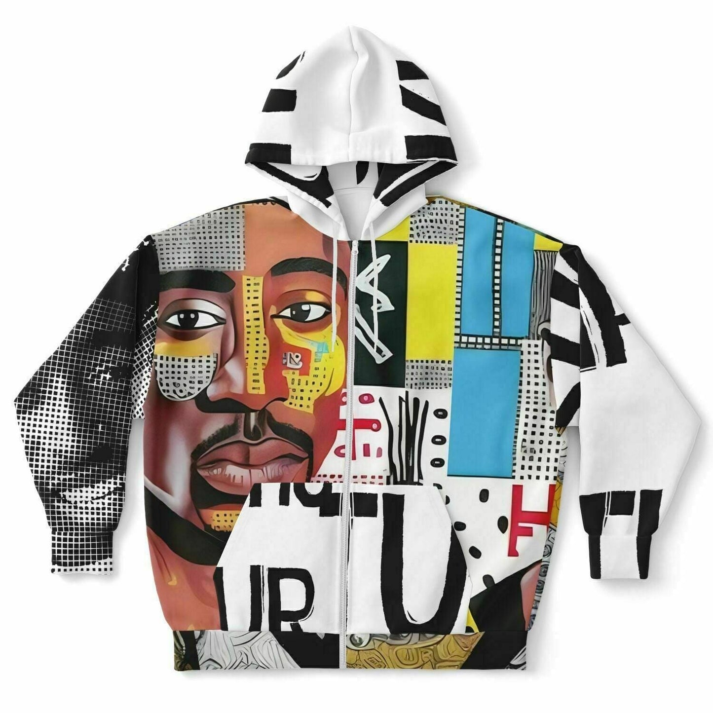Tupac Shakur Drawing UNISEX Plus-size Zip Hoodie HOO-DESIGN.SHOP