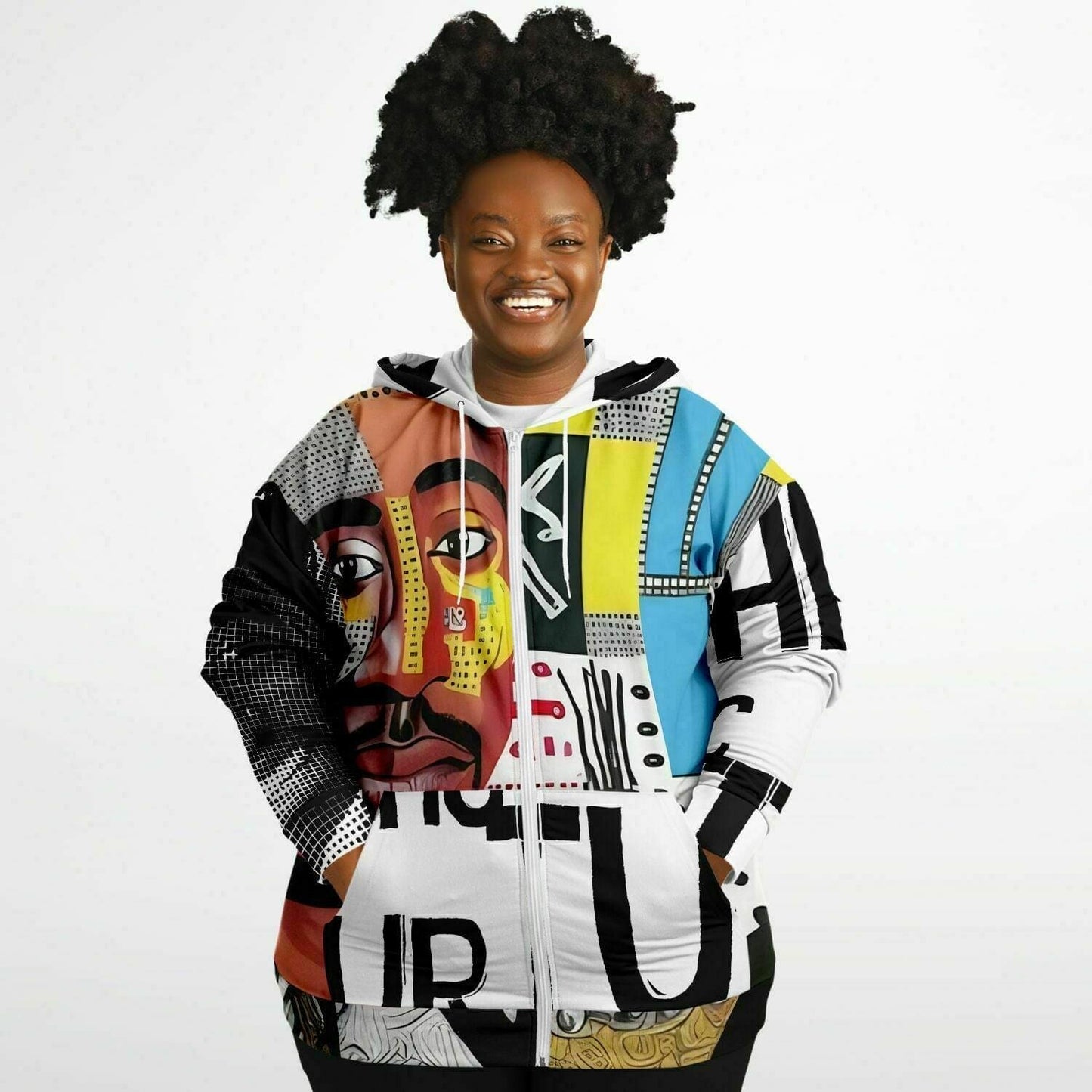 Tupac Shakur Drawing UNISEX Plus-size Zip Hoodie HOO-DESIGN.SHOP