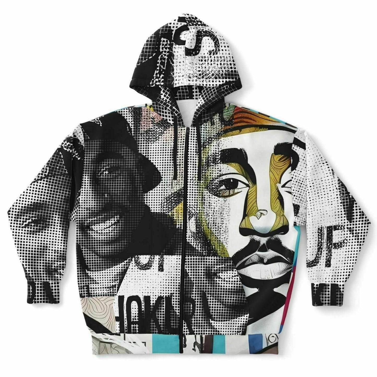 Tupac Shakur Drawing Unisex Plus-size Zip hoodie HOO-DESIGN.SHOP