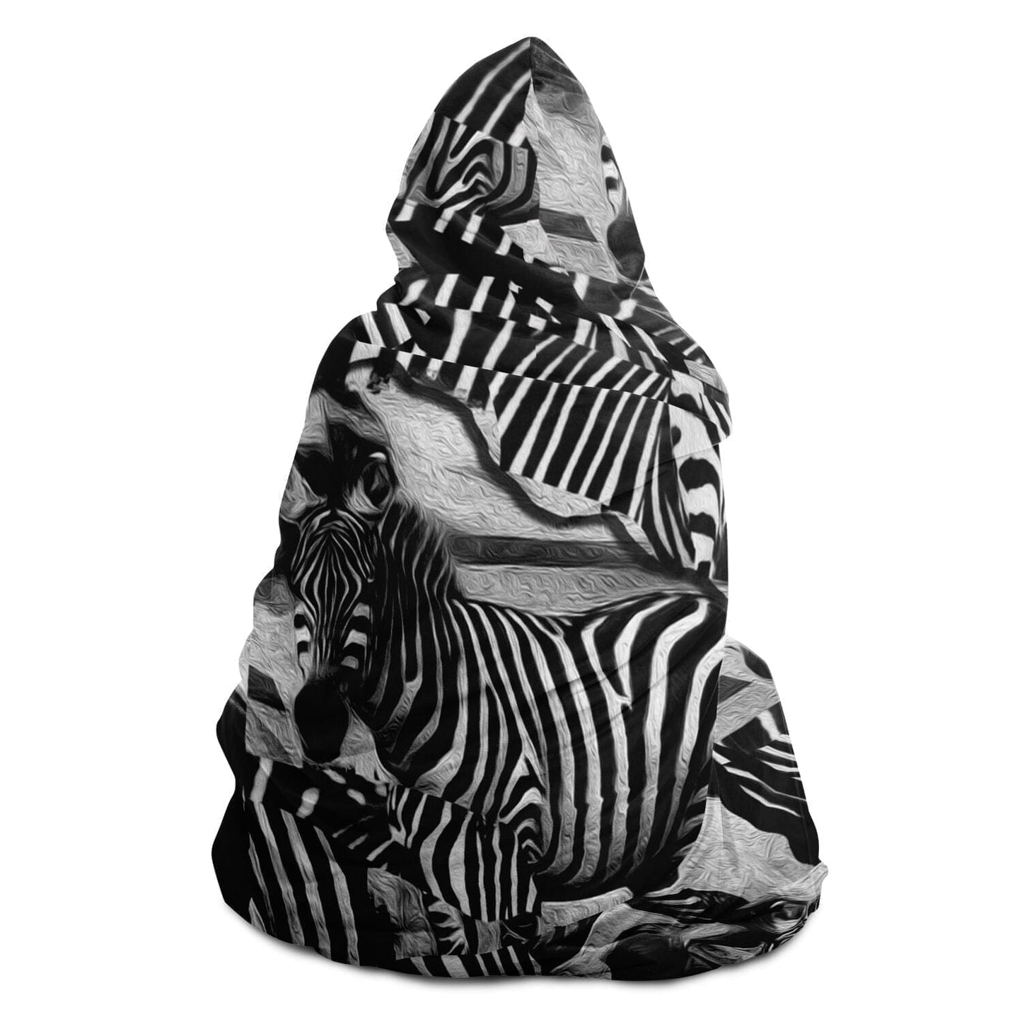 Zebra artwork Hooded Blanket Gift Idea HOO-DESIGN.SHOP