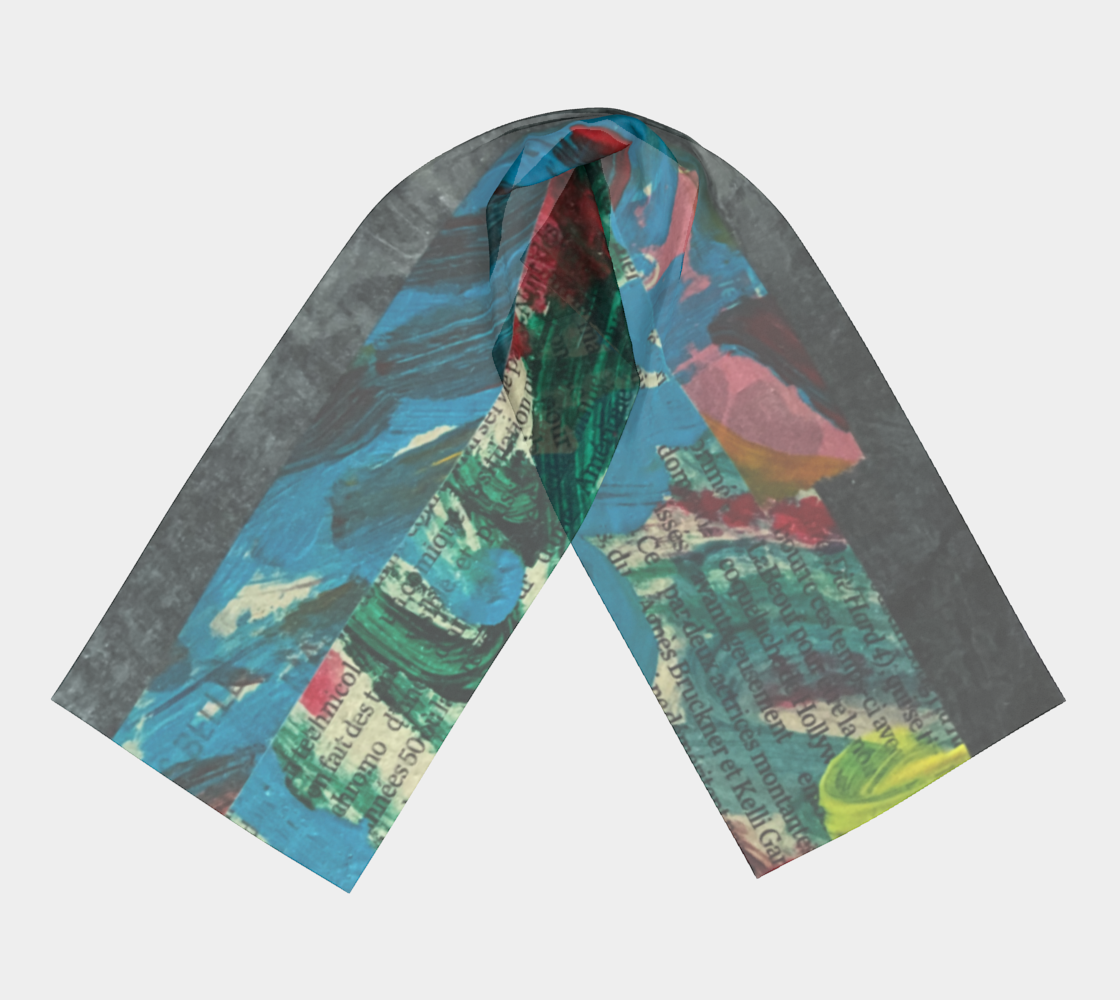Pure Silk Long Scarf BLUE NOTES