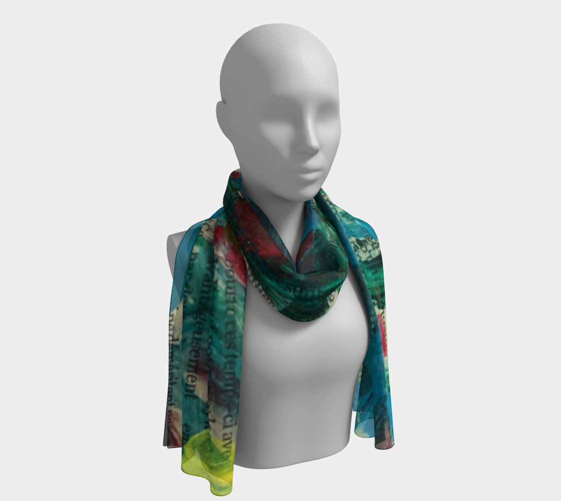 Pure Silk Long Scarf BLUE NOTES