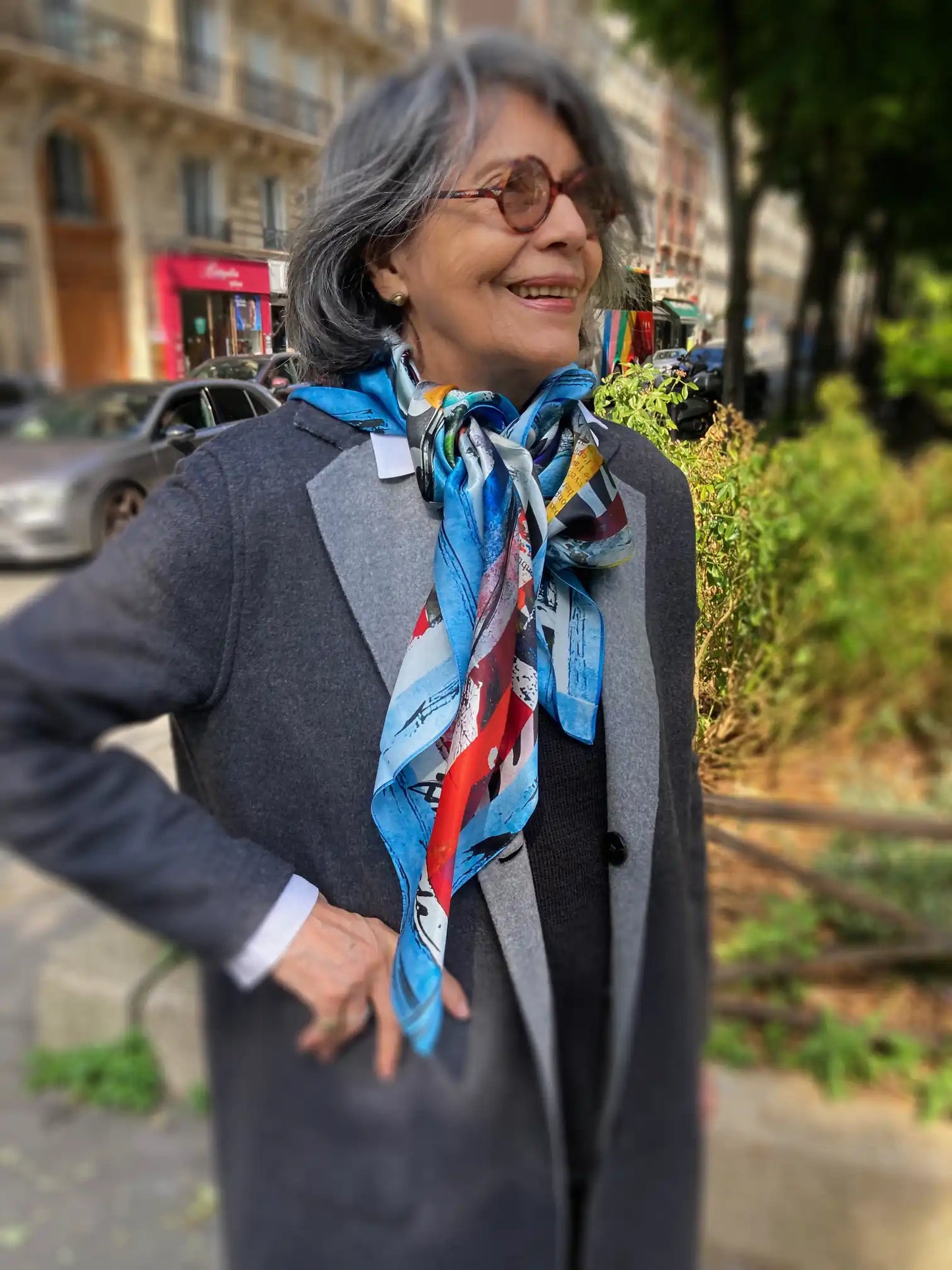 Satin Silk Scarf 100% 90cmx90cm La Plaine Monceau