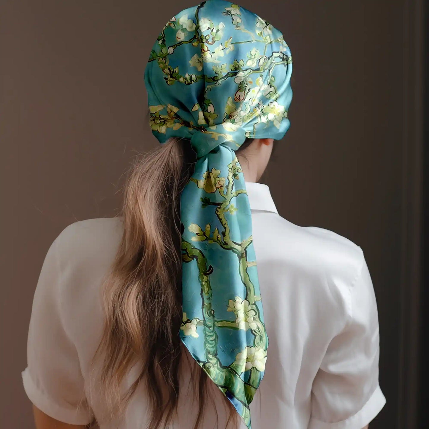 Almond Blossom Van Gogh Square Chiffon Scarf