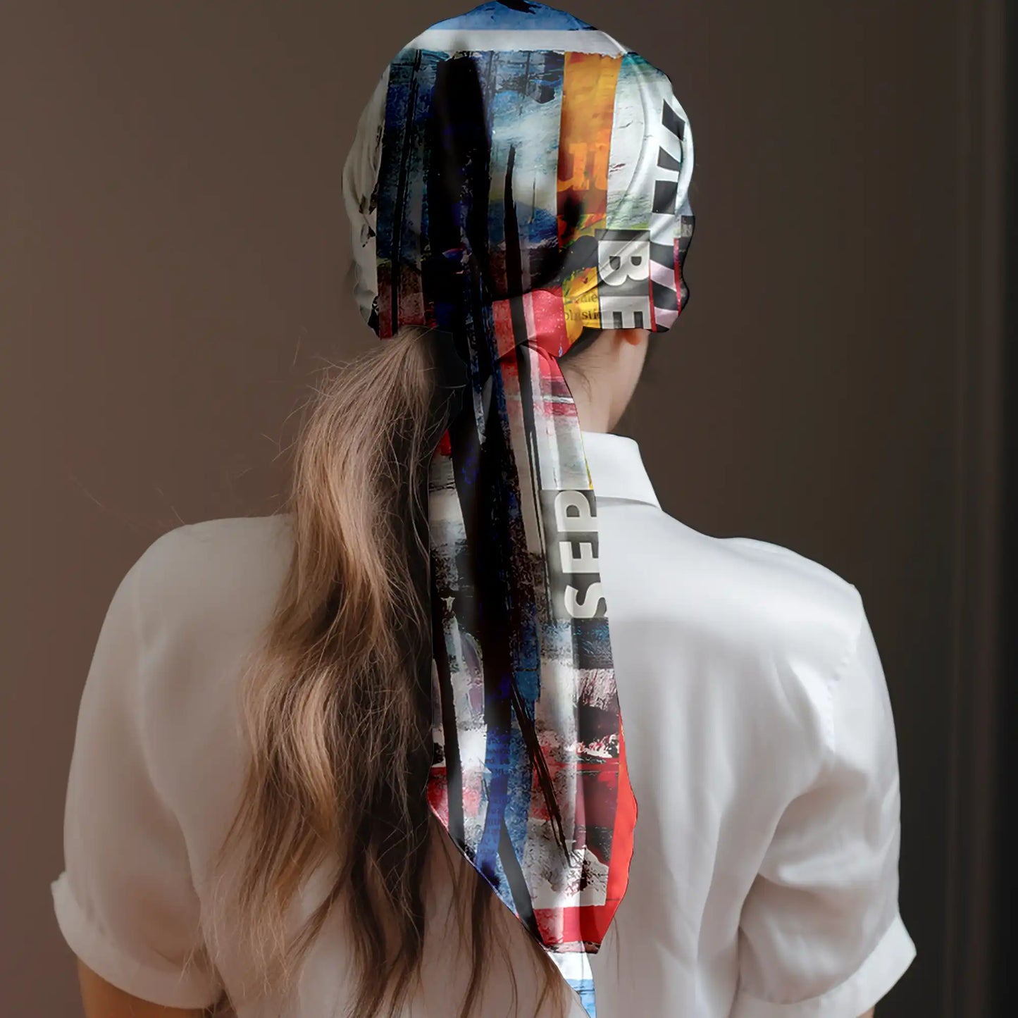 Satin Silk Scarf 100% 90cmx90cm La Plaine Monceau