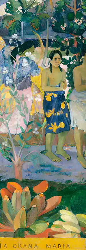 Chiffon Scarf La Orana Maria detail by Paul Gauguin