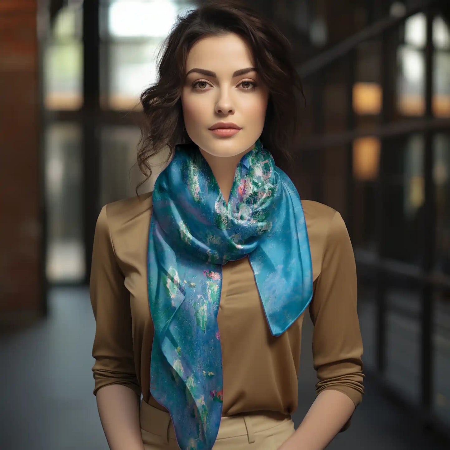 Water Lilies Claude Monet Chiffon Scarf