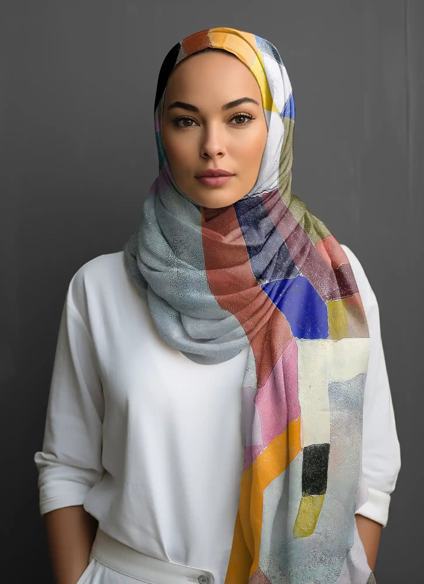 Colourful Architecture Paul Klee Chiffon Scarf