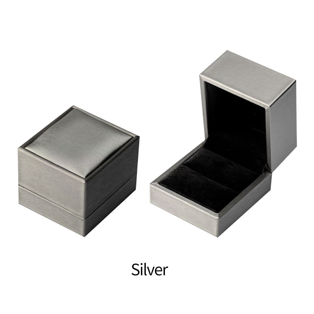 Ring Box Flip Box Brushed PU Leather Black/Silver/Gold