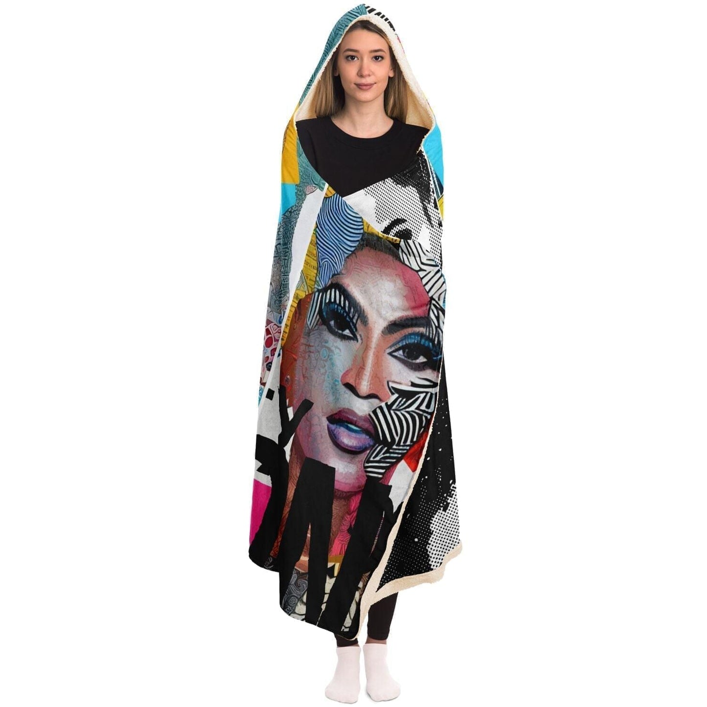 Beyoncé Pop Star Drawing Hooded Blanket Hoo-design