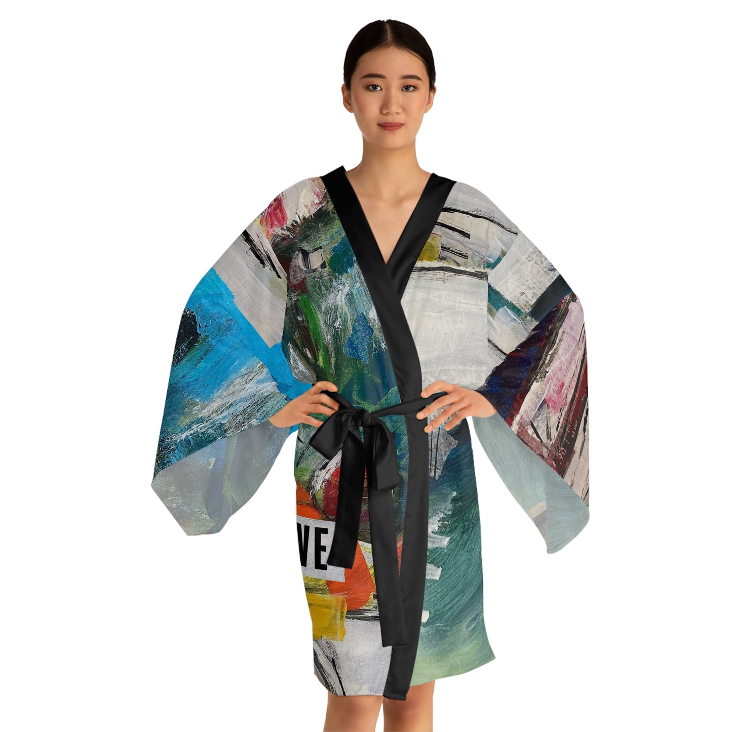 LOVE LETTERS Long Sleeve Japanese Style Kimono Robe