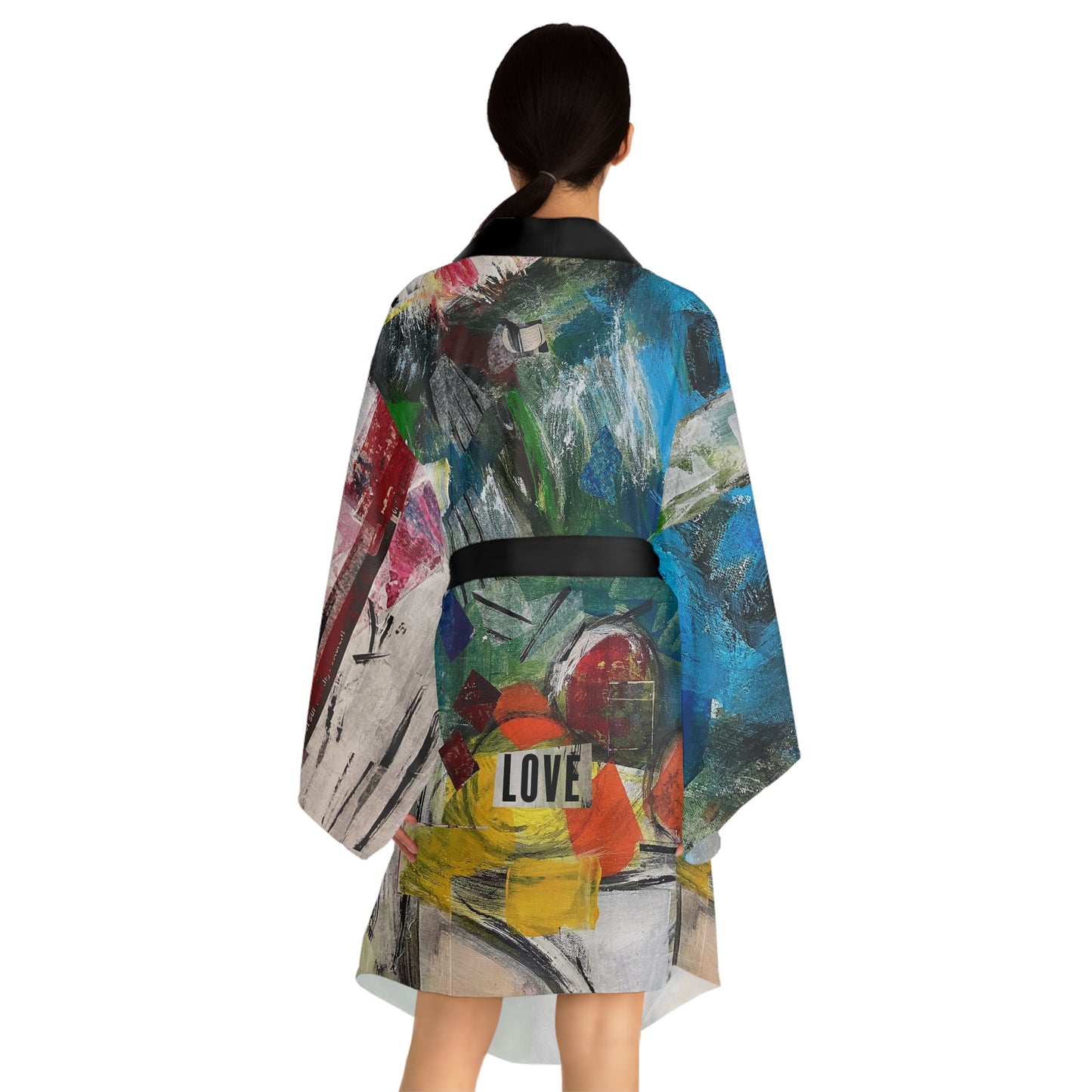 LOVE LETTERS Long Sleeve Japanese Style Kimono Robe