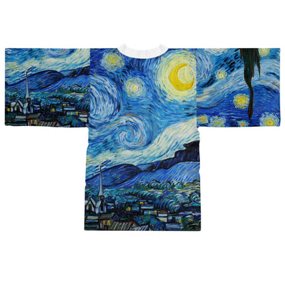 Starry Night by Vincent Van Gogh Long Sleeve Kimono Robe