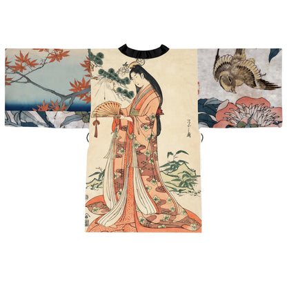 Long Sleeve Kimono Robe Geisha Art Japan
