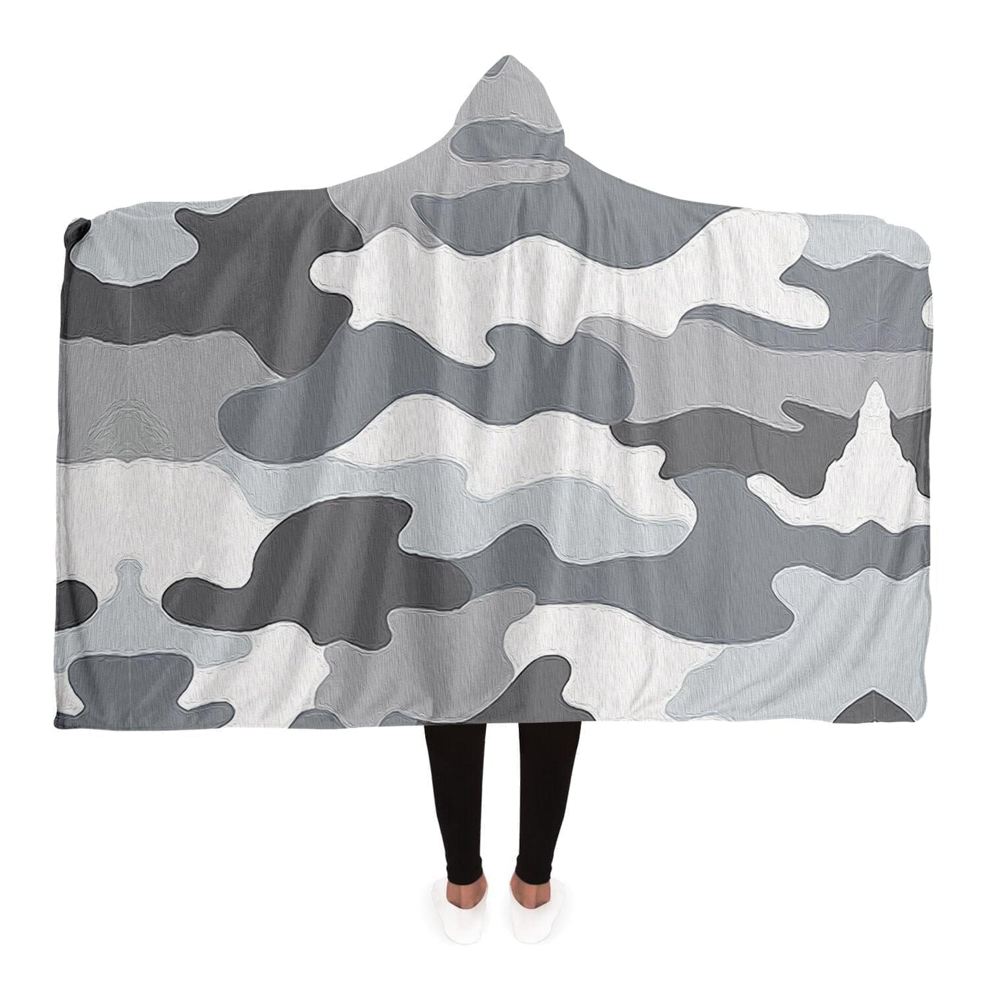 Camouflage Grey Hooded Blanket Gift Idea HOO-DESIGN.SHOP