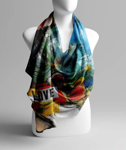 Pure Silk Scarf Love Letters