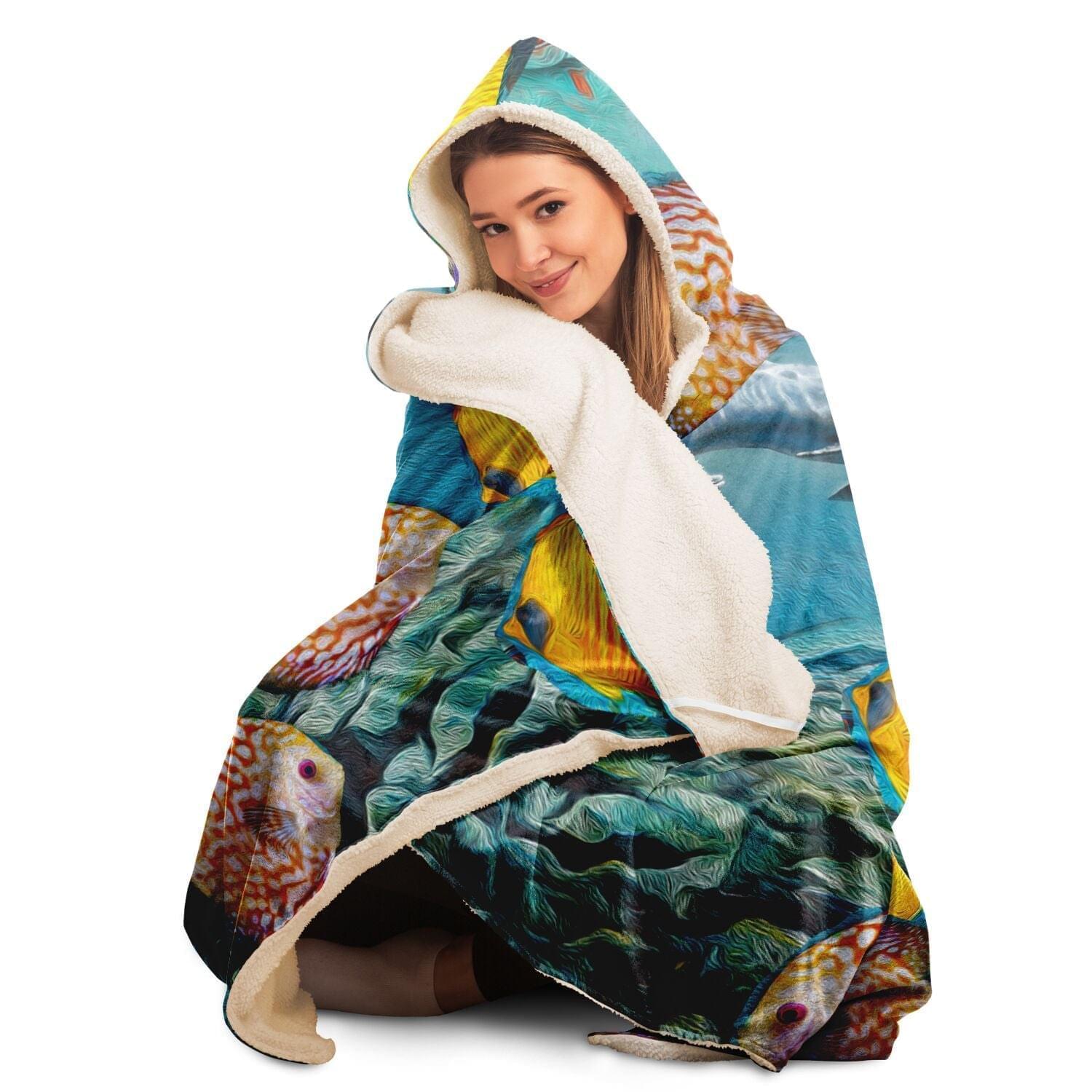 Dolphins Apparel Hooded Blanket Gift Idea HOO-DESIGN.SHOP