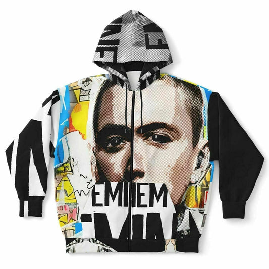Eminem Drawing Plus-Size Zip Up Hoodie HOO-DESIGN.SHOP