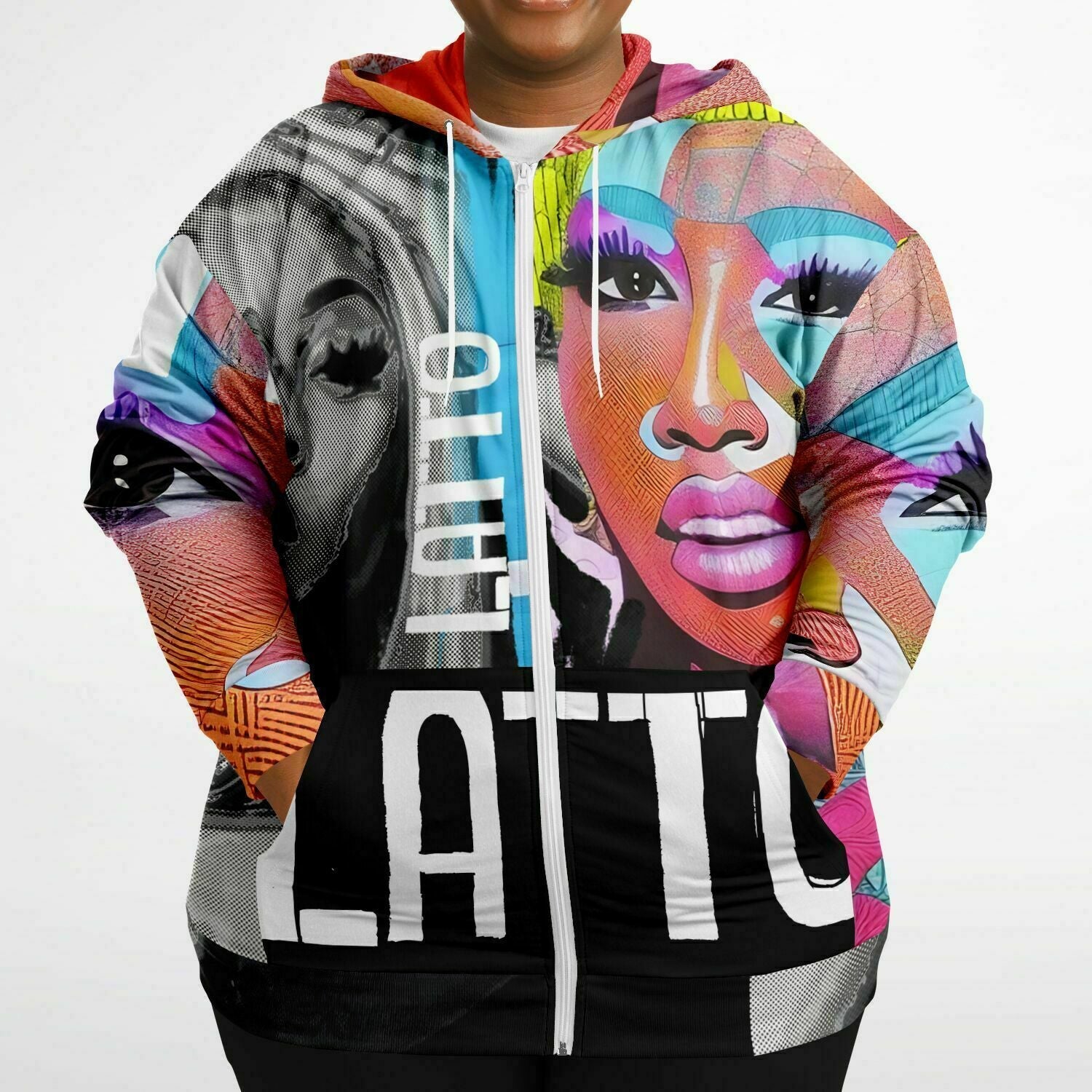Latto Rapper Style Plus-size Ziphoodie for Latto fanbase HOO-DESIGN.SHOP